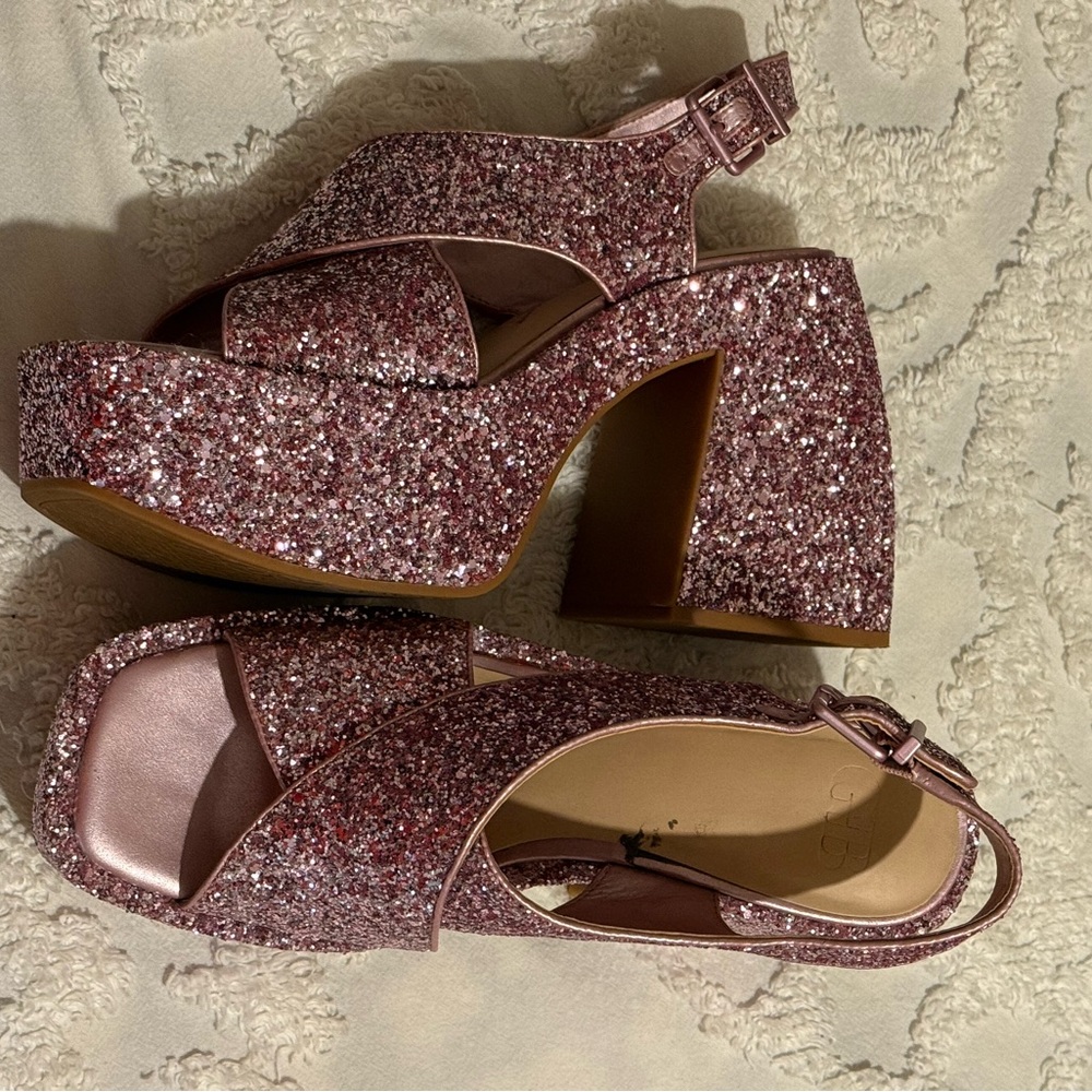 Gianni Bini Sparkling Pink Platform Heels